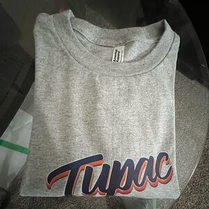 Gray Tupac Graphic T-Shirt